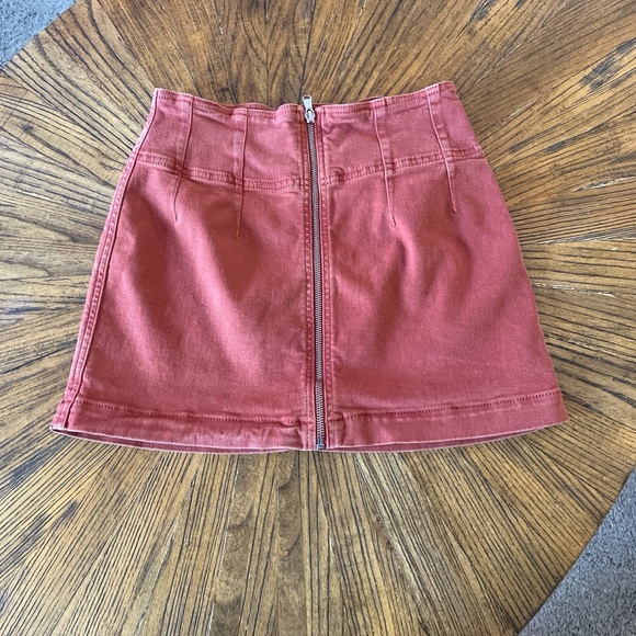 We The Free Terracotta Mini Skirt with Zipper - Picture 6 of 6